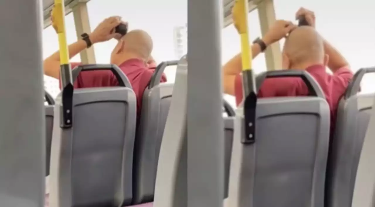 Video of passenger shaving his head during bus ride sparks controversy - Singapore News