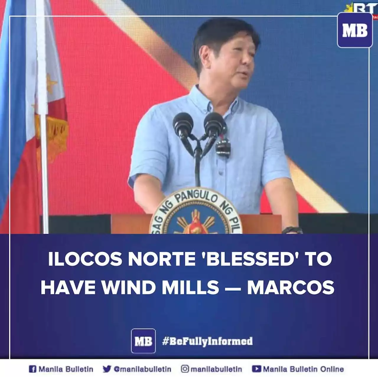 Ilocos Norte 'blessed' to have wind mills — Marcos