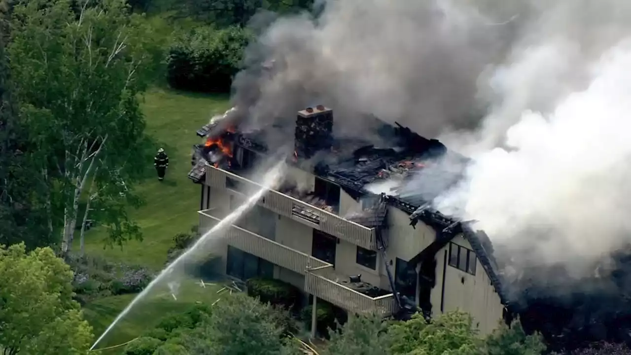 No Injuries Reported After Fire Tears Through Barrington Hills Home