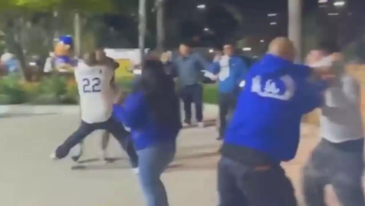 Brawl Caught on Camera Outside Dodger Stadium