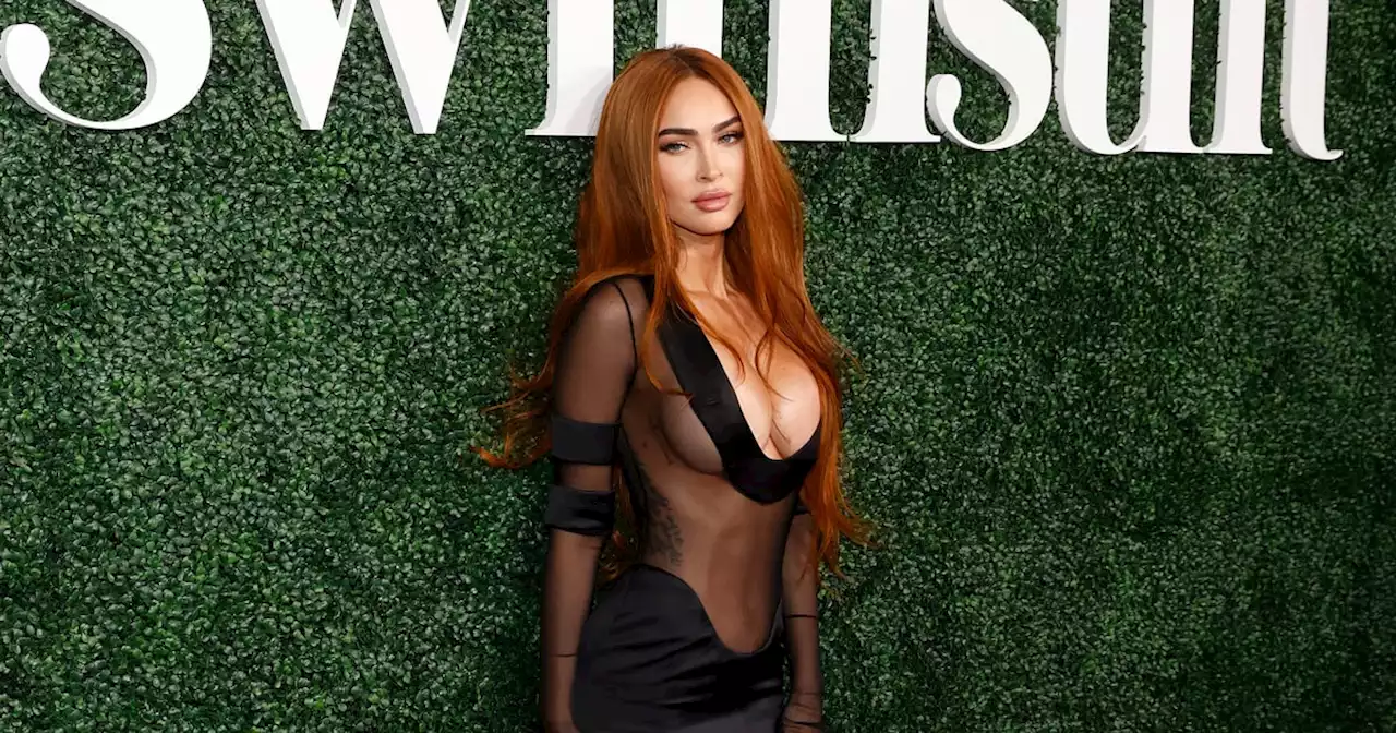 Megan Fox's Plunging Dress Features a Sheer Bodice With Just a Strip of Fabric