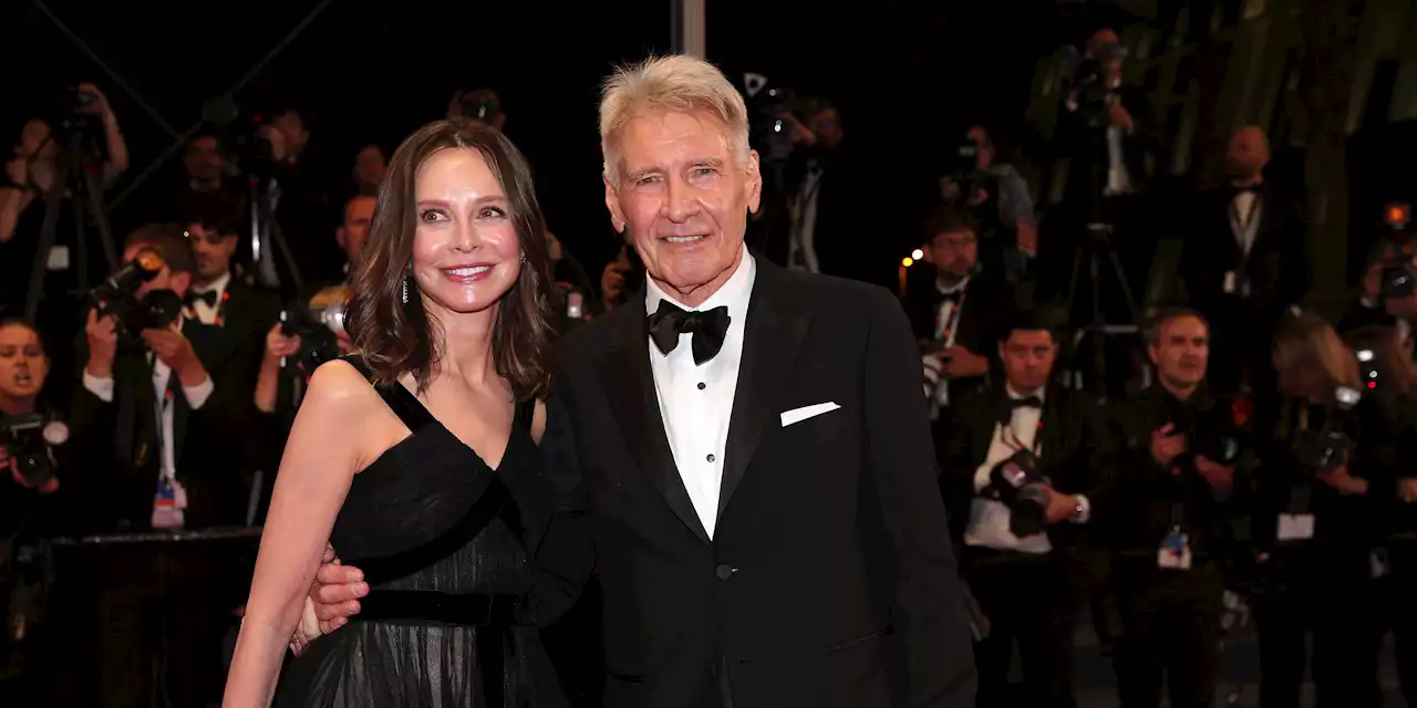 Harrison Ford and his wife, Calista Flockhart, attend the Indiana Jones premiere in Cannes