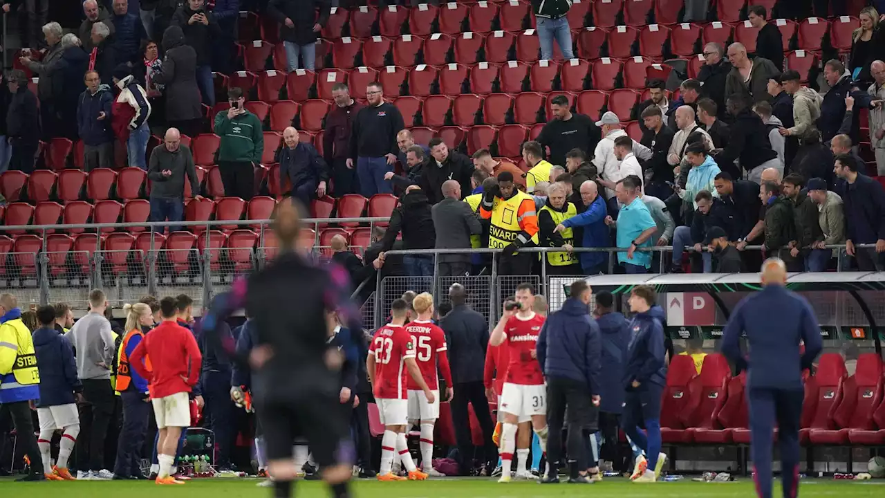 Family and friends of West Ham players attacked by rival fans at end of semi-final