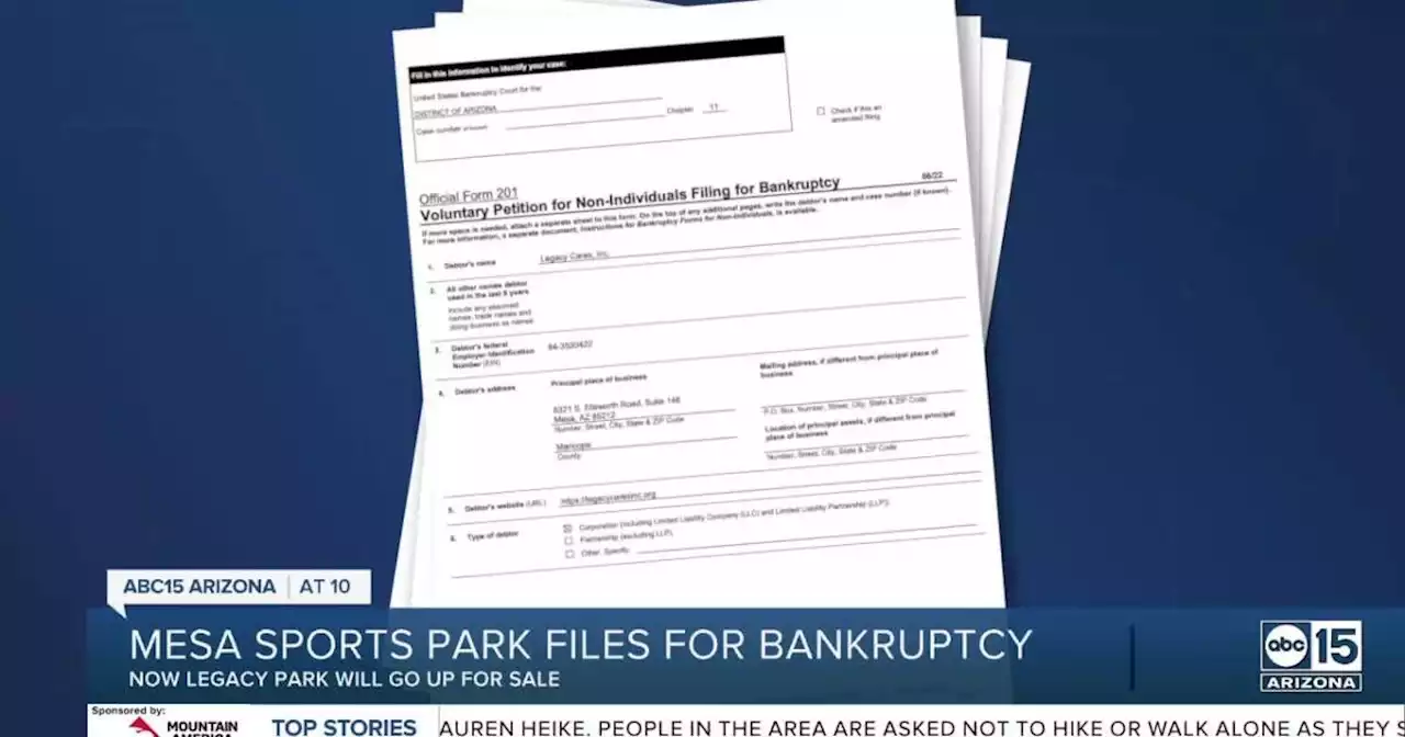 Owner of Legacy Park files for bankruptcy