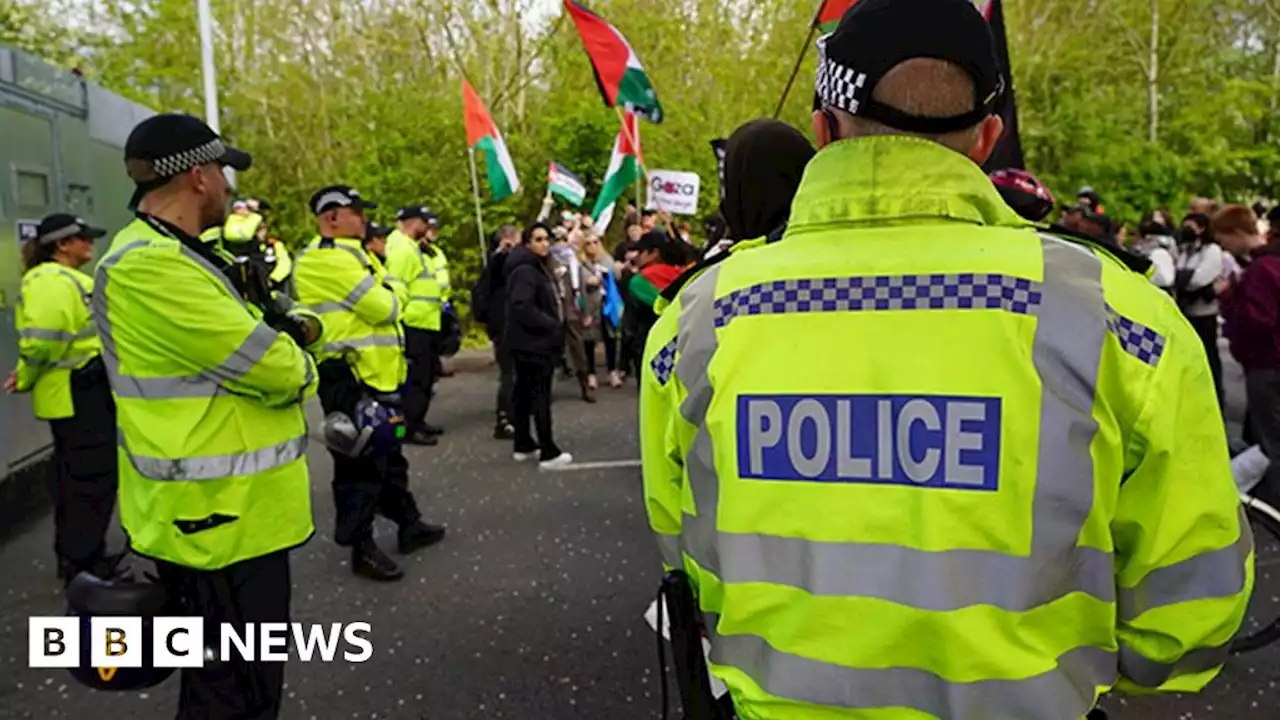 Police arrest protesters outside Leicester drone factory