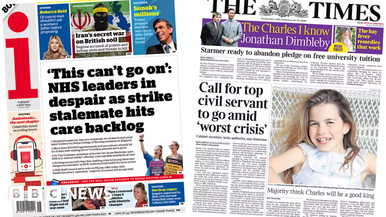 Newspaper headlines: 'NHS leaders despair' and 'civil service crisis'