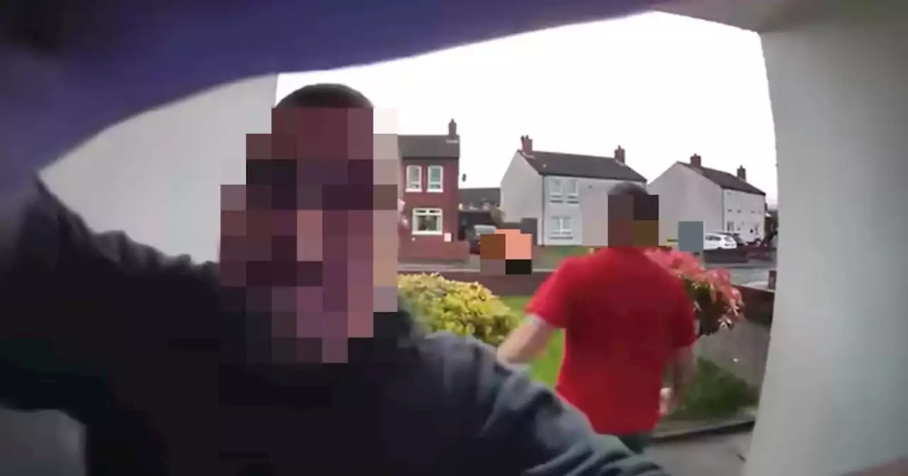 Man arrested after mum posts video of sectarian abuse at her home