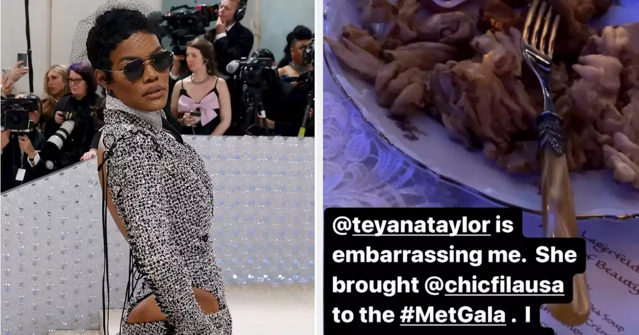 Teyana Taylor Brought In Chick-Fil-A To The 2023 Met Gala Dinner To Eat Instead Of 'Chilled Spring Pea Soup' With 'Truffle Snow'