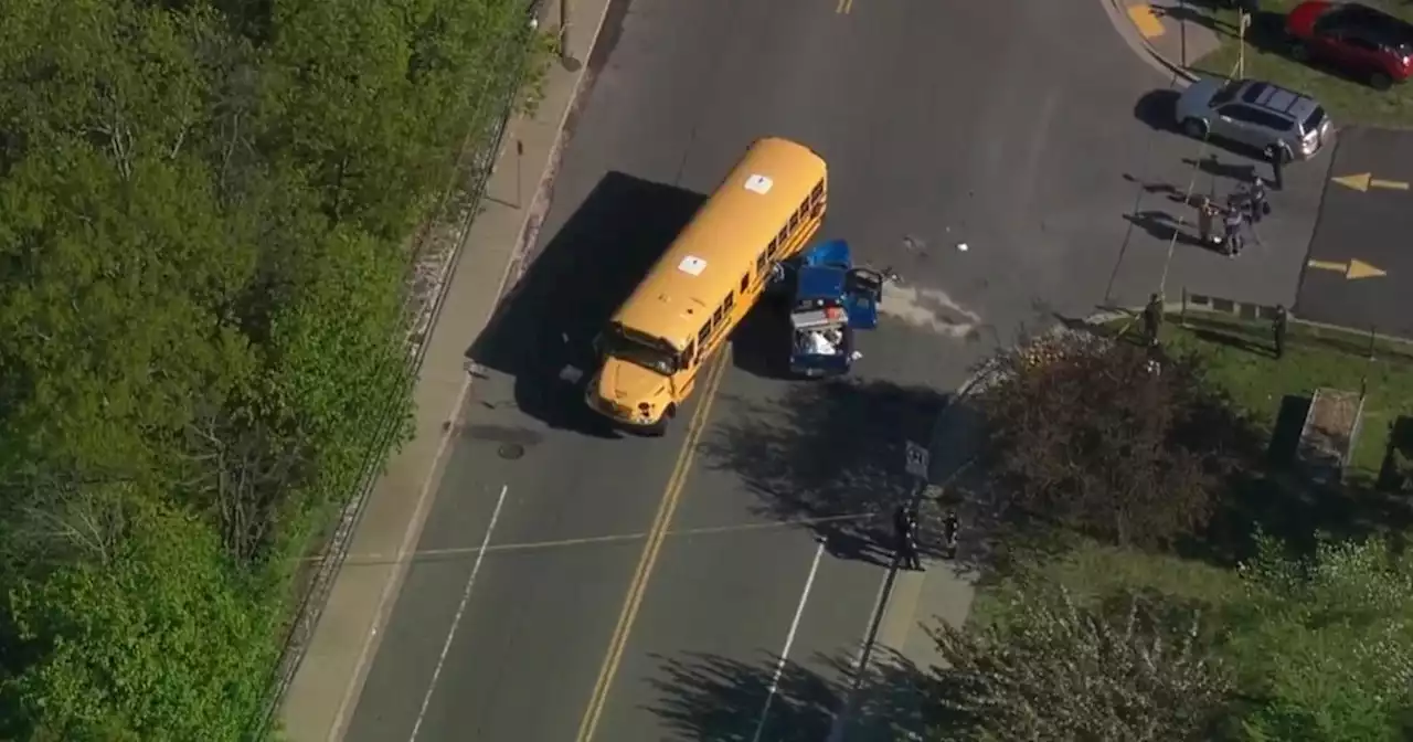 At least 10 students treated after school bus crash outside Meadowbrook School on Long Island