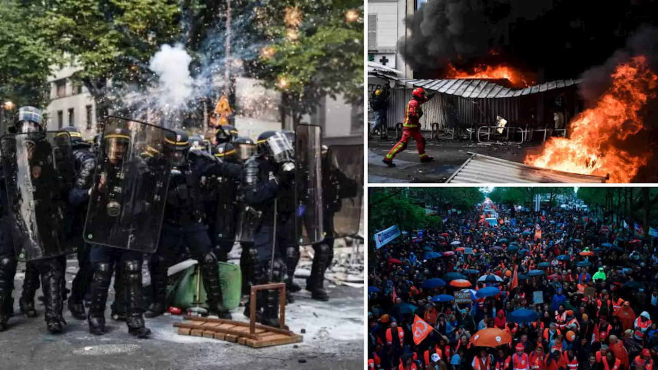 Hundreds arrested and police injured as violence erupts during May Day pension reform protests