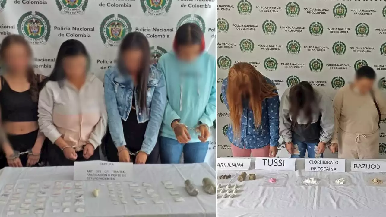 Siete mujeres capturadas por porte de droga en Antioquia