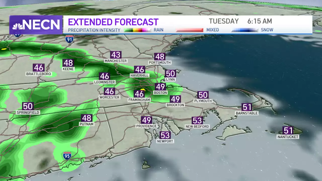 Showers to Roll in Tuesday Morning, Chance of Passing Thunderstorm