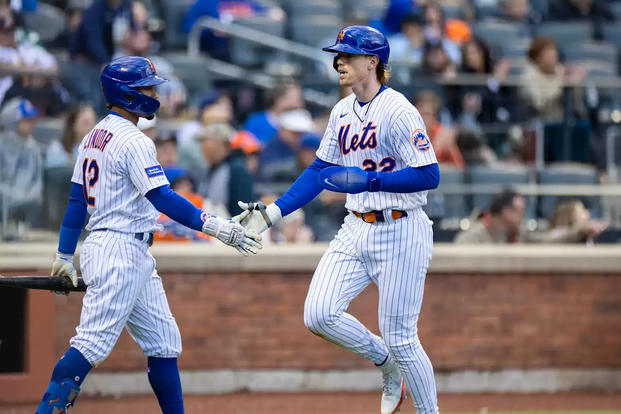 Brett Baty homers against a lefty for first time in majors