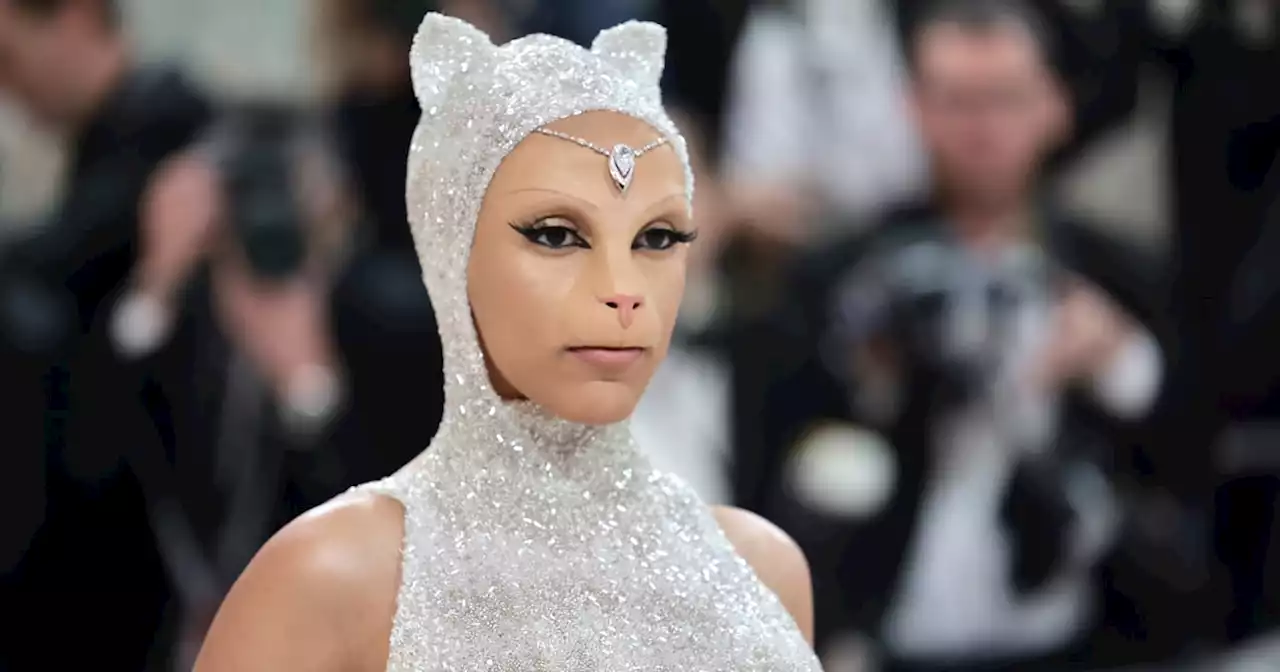 Doja Cat Dressed Up as Karl Lagerfeld's Cat at the 2023 Met Gala