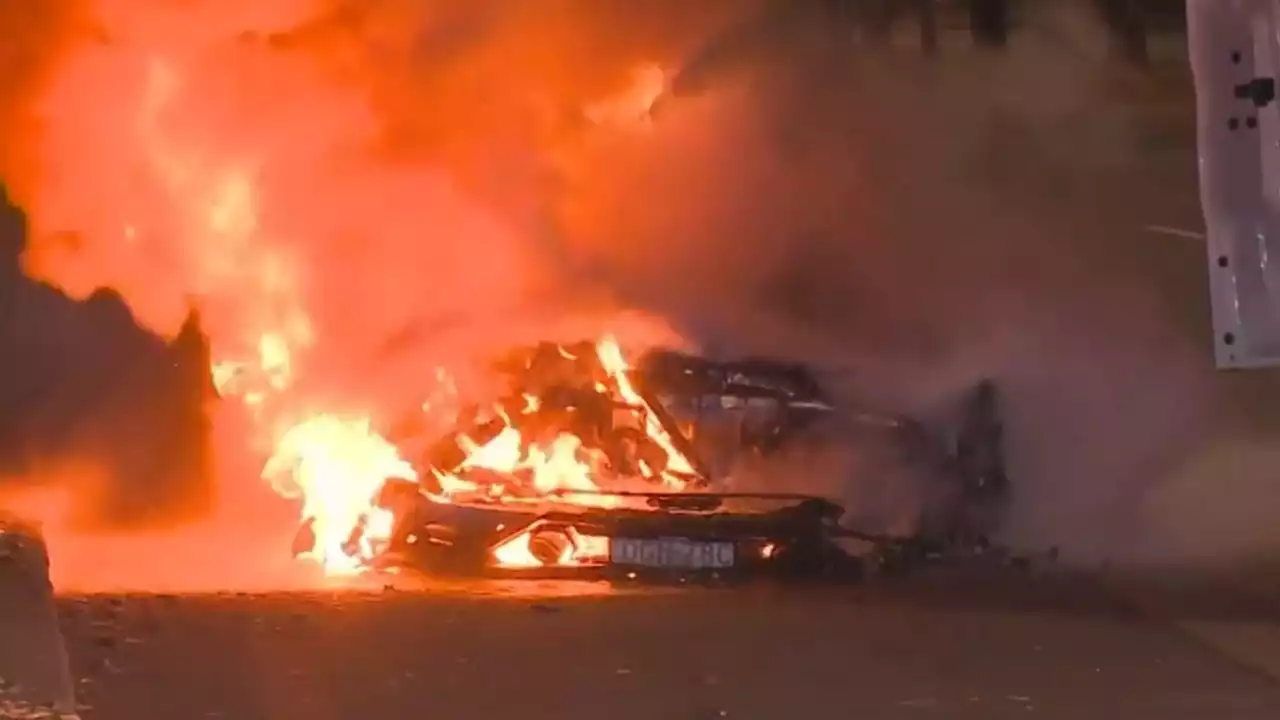 Fire destroys Lamborghini in Sydney’s west