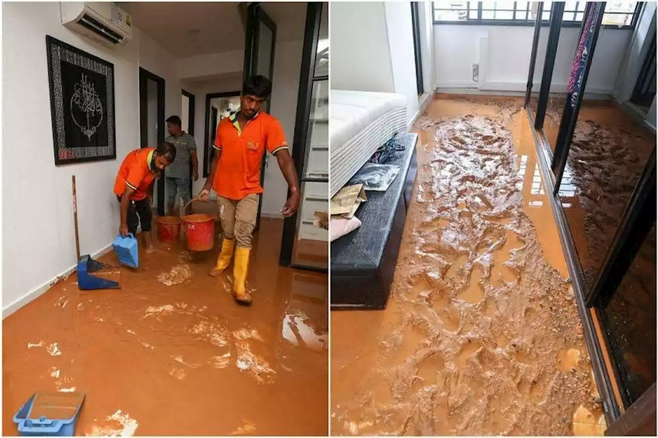 Burst pipe leaves newly renovated Yishun flat caked in brown mud