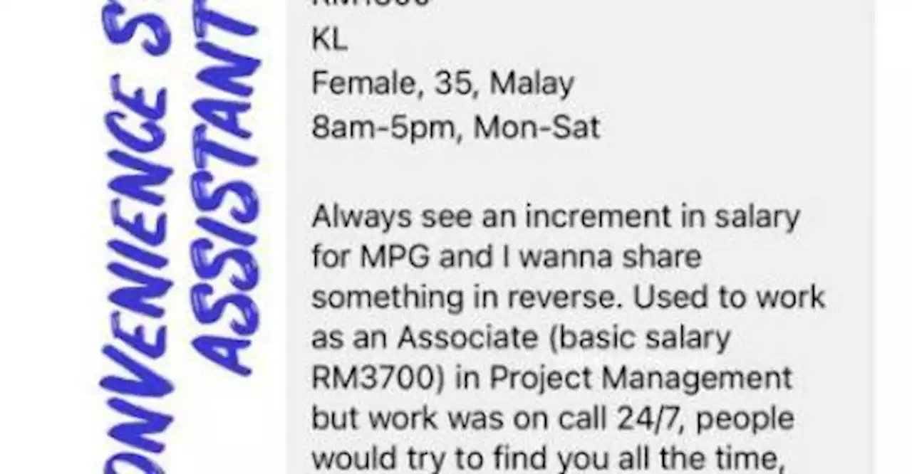 Woman happier working at a convenience store for RM1.5k after quitting hectic high-paying job