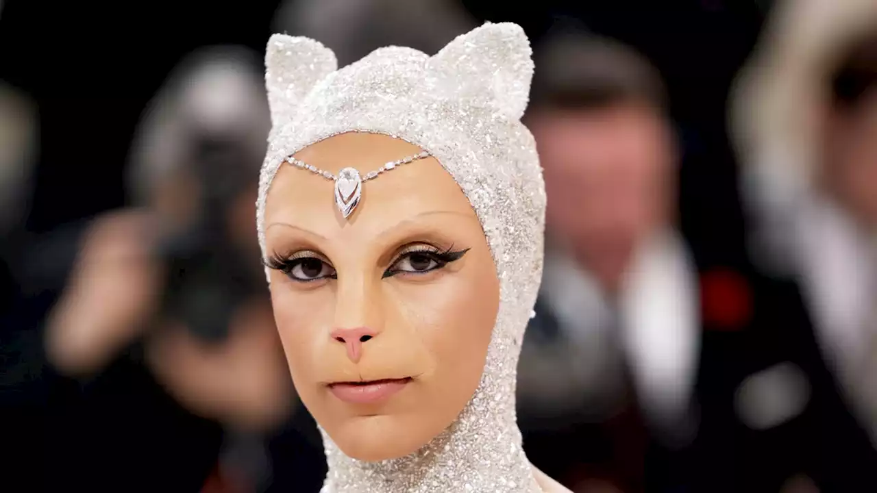 Doja Cat shows up to Met Gala 2023 as Karl Lagerfeld cat: See her prosthetics here