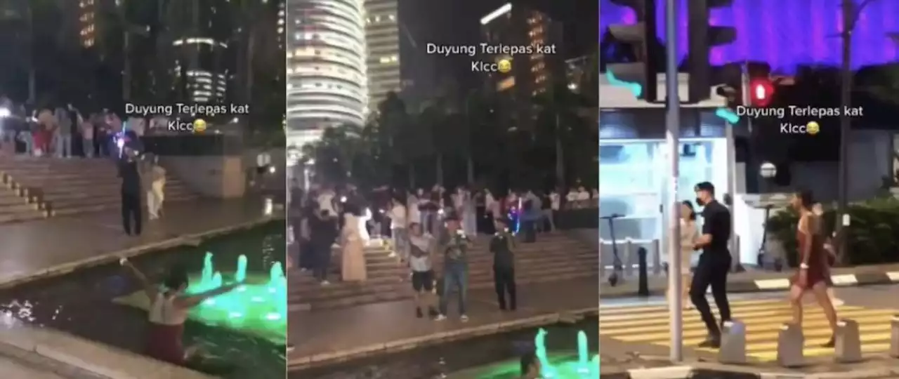 Hot weather things: Woman goes viral for taking a cool dip in KLCC fountain