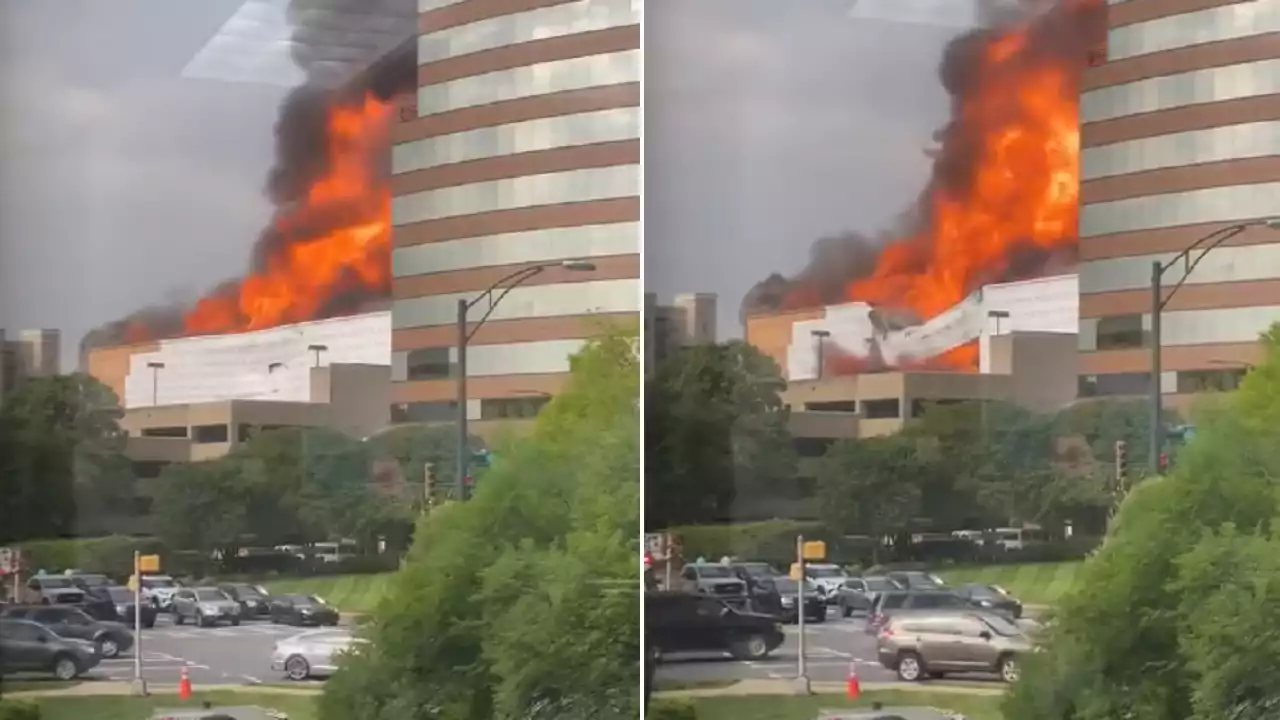 Two still missing after SouthPark blaze as dramatic video shows partial building collapse