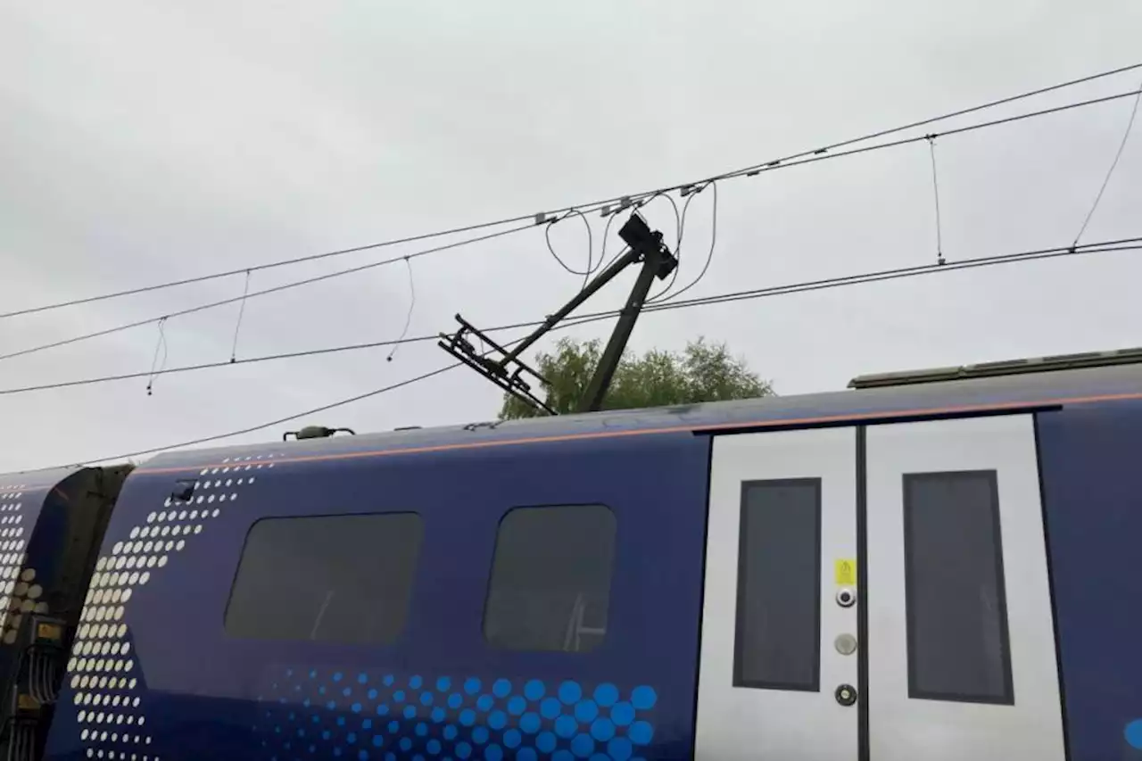 Services from Glasgow affected after train becomes 'tangled in cables'