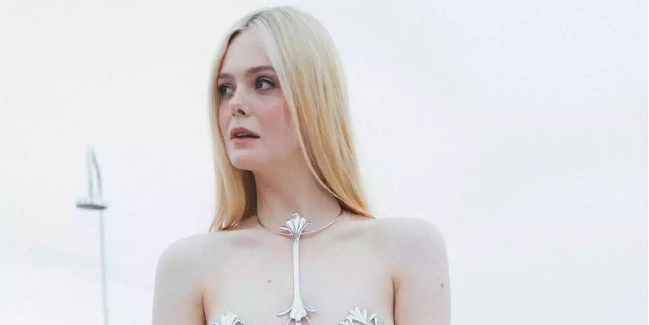 Elle Fanning Tops Cannes Best-Dressed Lists in a Dress With Metallic Pasties and Silver Fringe