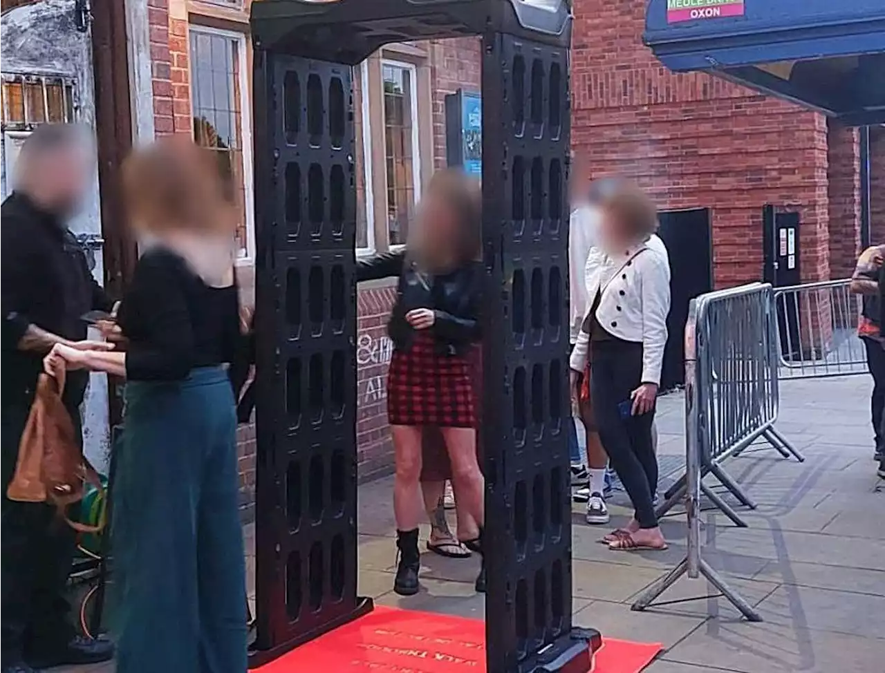 Knife arch on Shrewsbury street to ensure revellers are not carrying weapons