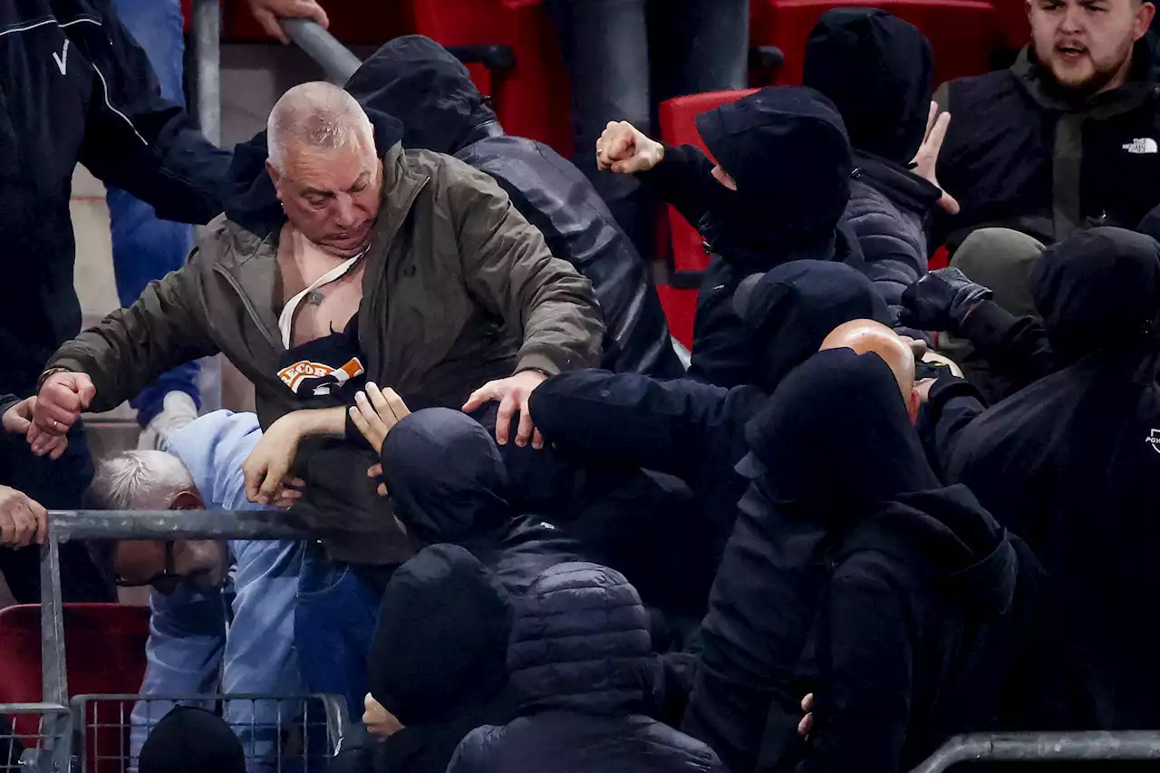 West Ham fan 'Knollsy' seen fending off AZ Alkmaar ultras to protect Kehrer's girlfriend