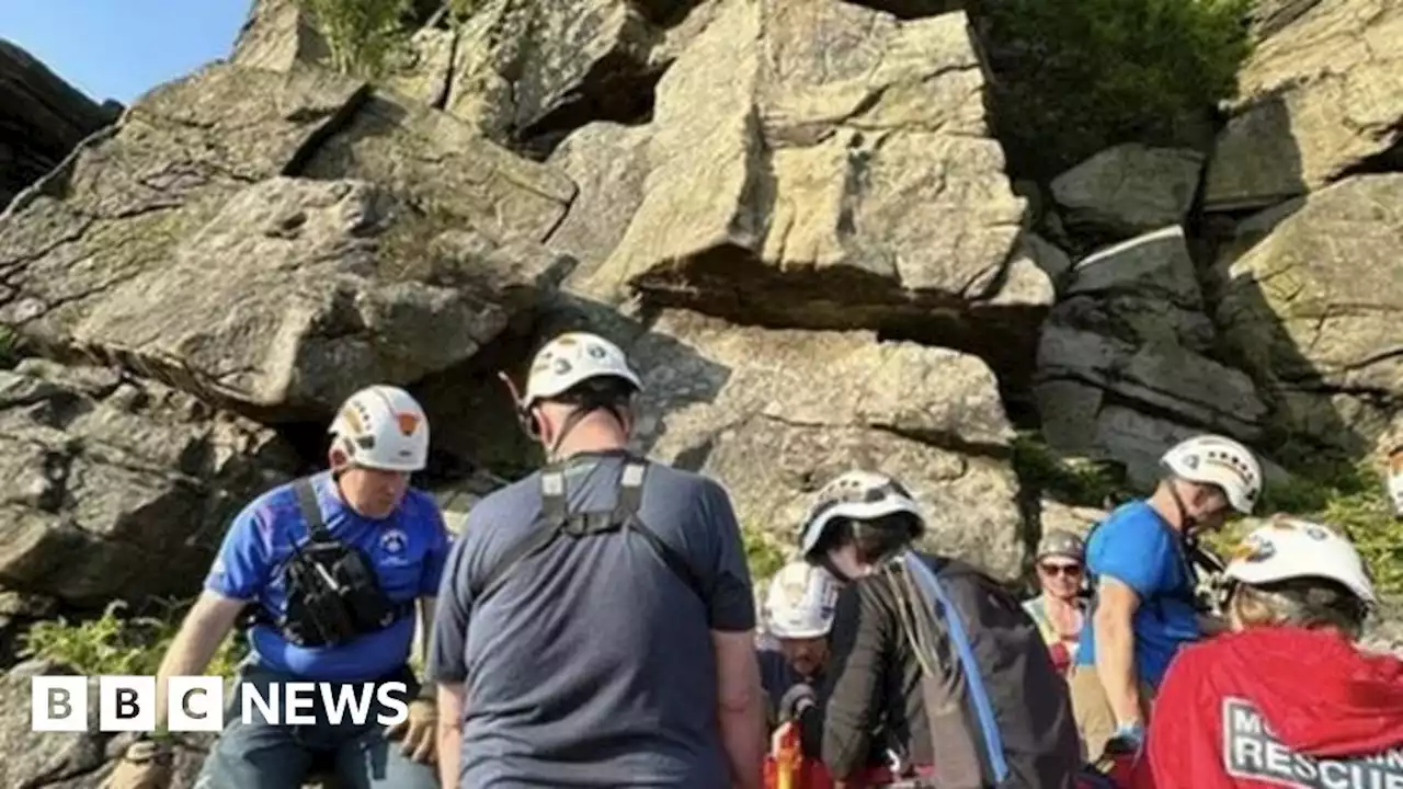 Bamford Edge: Air ambulance rescues injured climber after fall