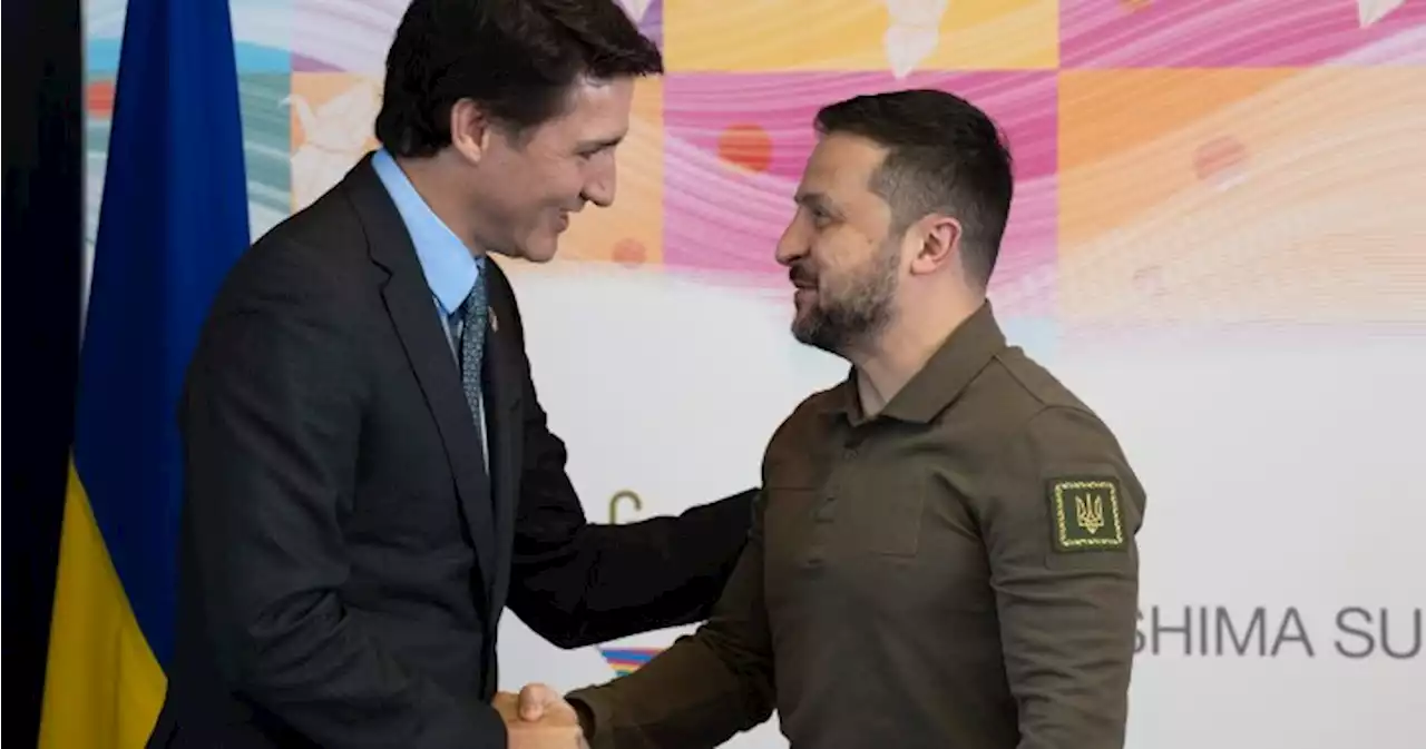 Zelenskyy makes appearance at G7 as Trudeau reaffirms support to Ukraine - National | Globalnews.ca