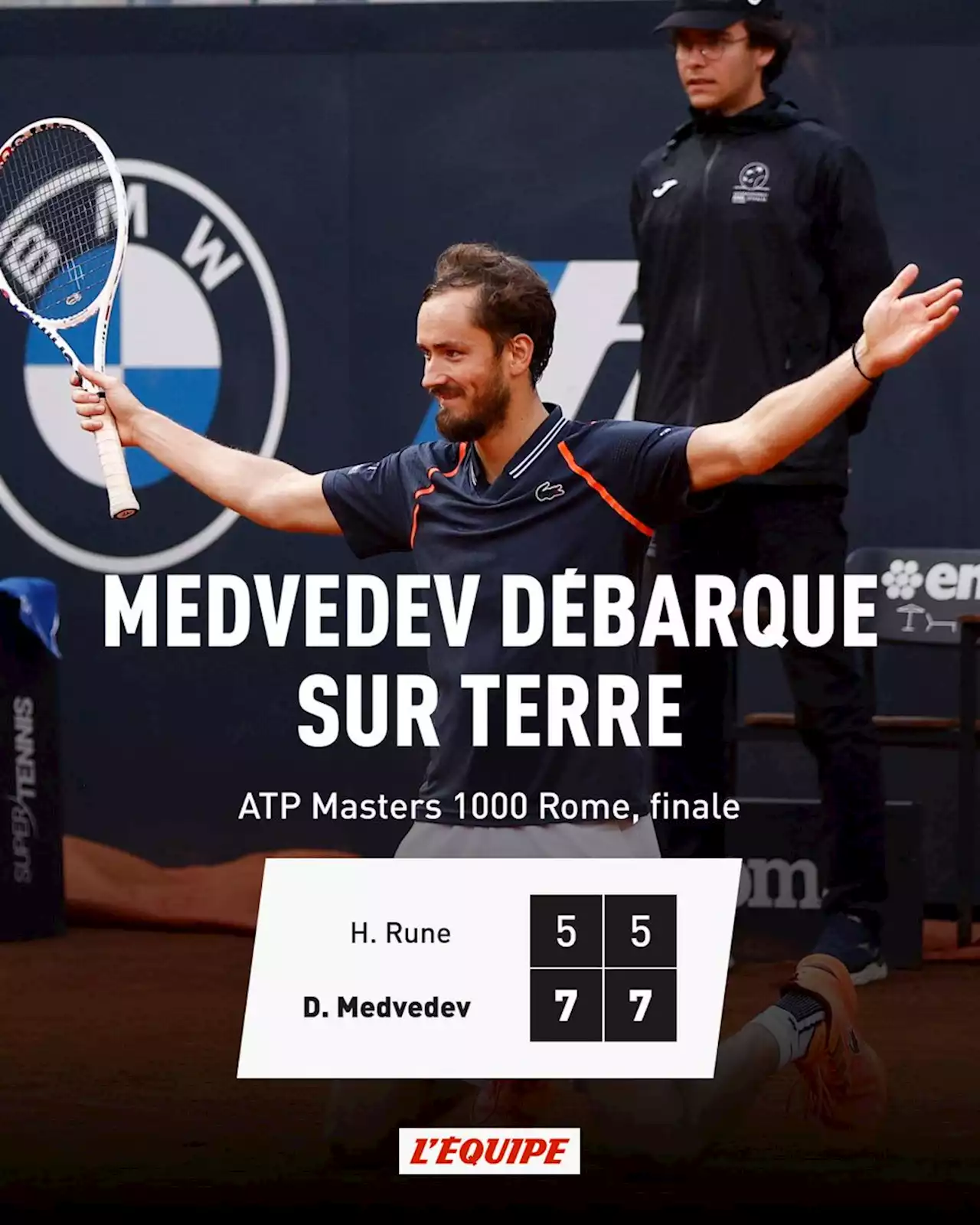 Daniil Medvedev remporte un premier titre sur terre battue au Masters 1000 de Rome