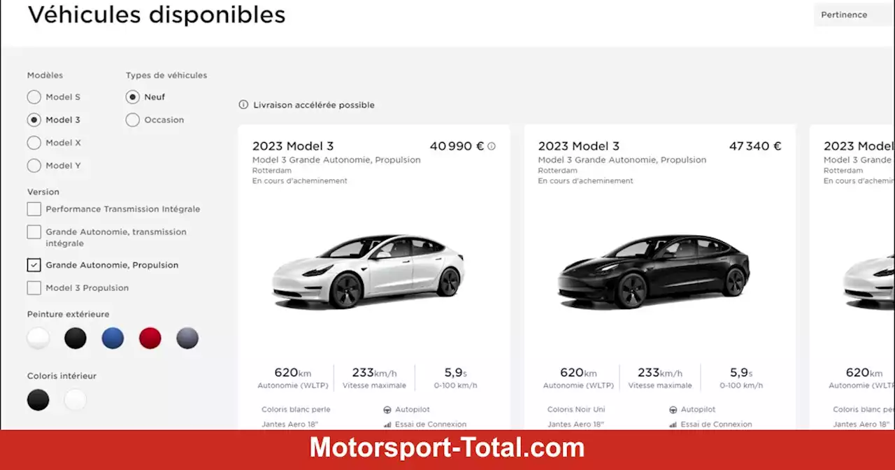 Tesla Model 3: Neue Variante als Bestandsfahrzeug aufgetaucht