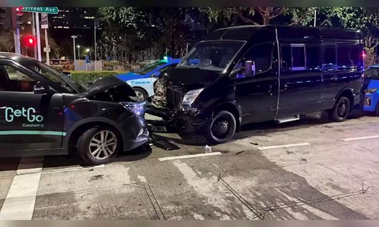 GetGo car crashes into van at Bayfront Avenue junction, man arrested for drink driving