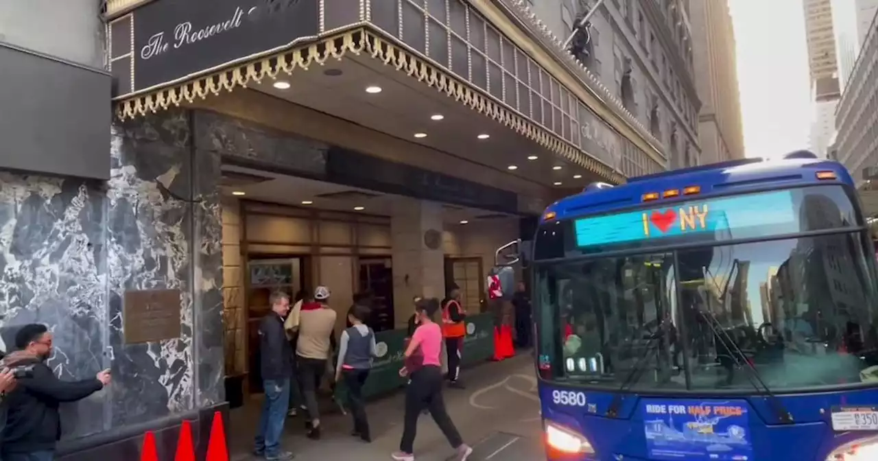 National Guard meets asylum seekers at Holiday Inn in Queens