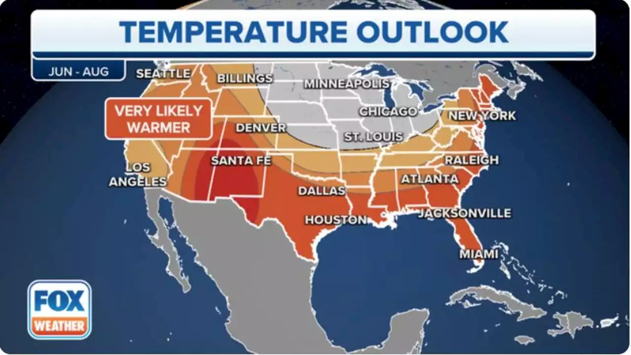 Scorching summer predicted across US with no areas forecast to be cooler than average