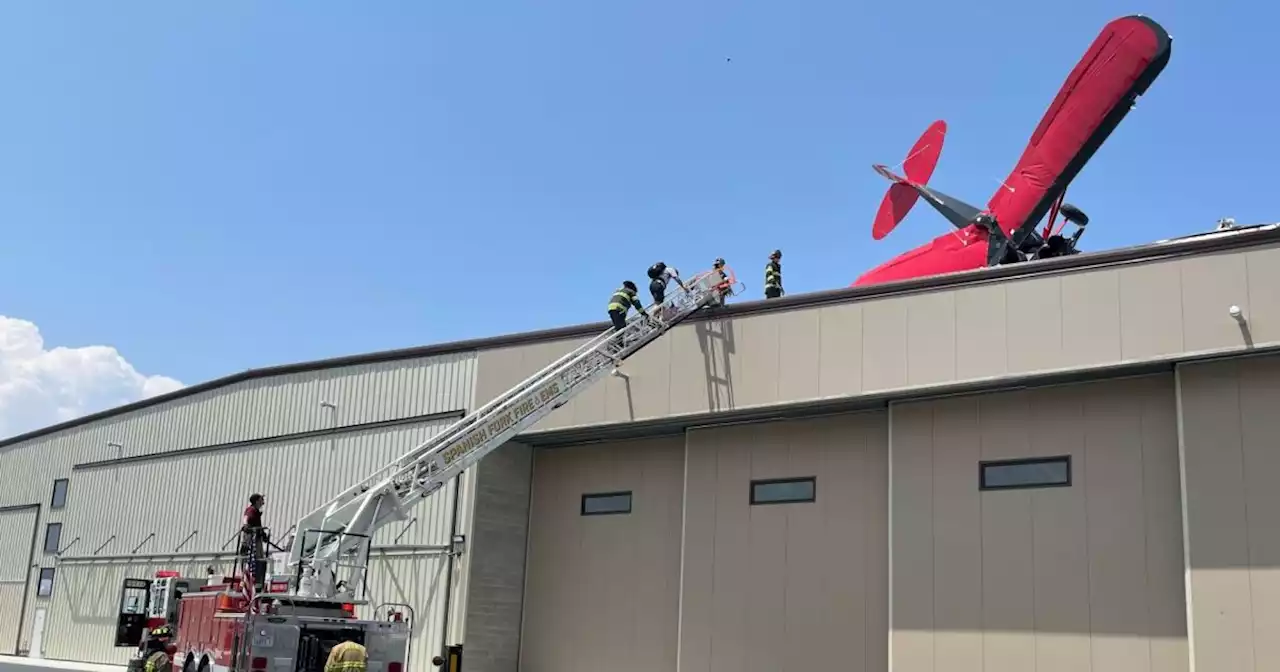 Pilot, passenger only mildly injured after small plane crashes into Spanish Fork Airport hangar