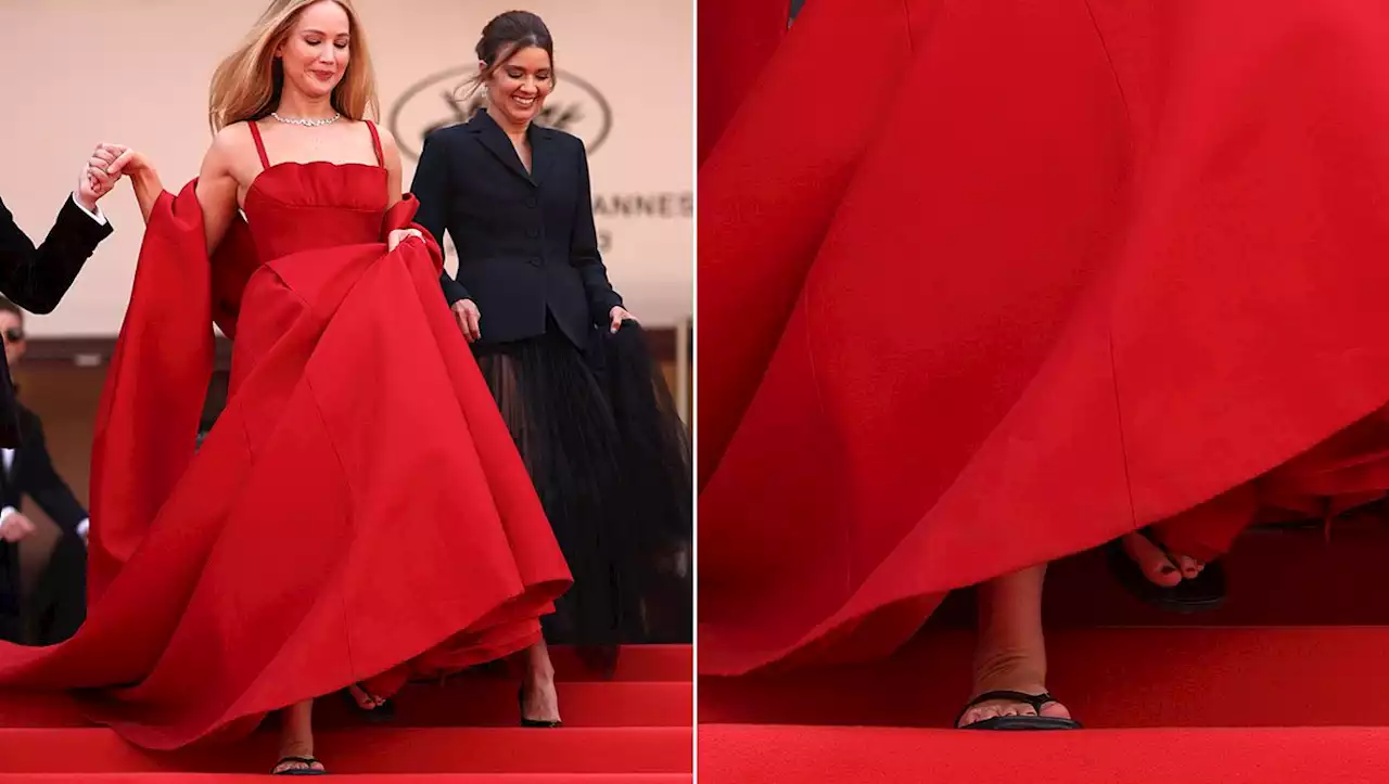 Jennifer Lawrence trug Flip-Flops zur Traumrobe