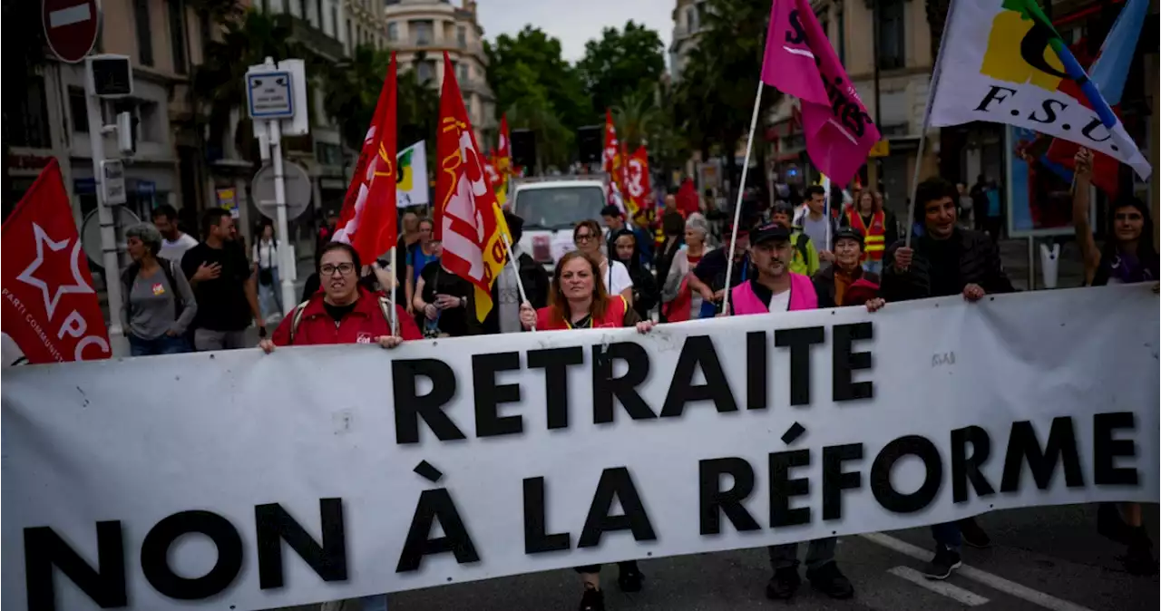 Decenas protestan contra plan de pensiones a las afueras del Festival de Cannes