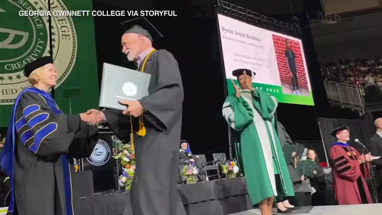 72-year-old father of 5 graduates from Georgia college with 99-year-old mother in audience