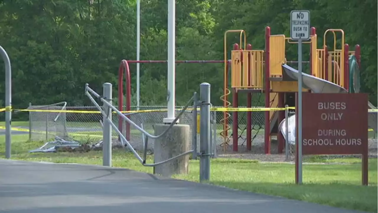 Stolen car crashes into East Linden Elementary School playground