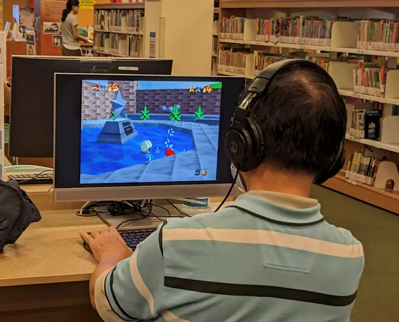 Living his best life: Uncle spotted playing Super Mario 64 at the library - Singapore News