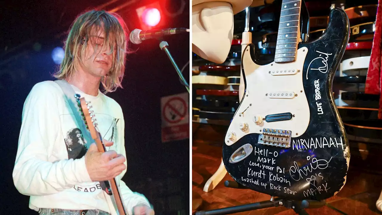 Smashed Kurt Cobain guitar sells for almost £500,000 at auction