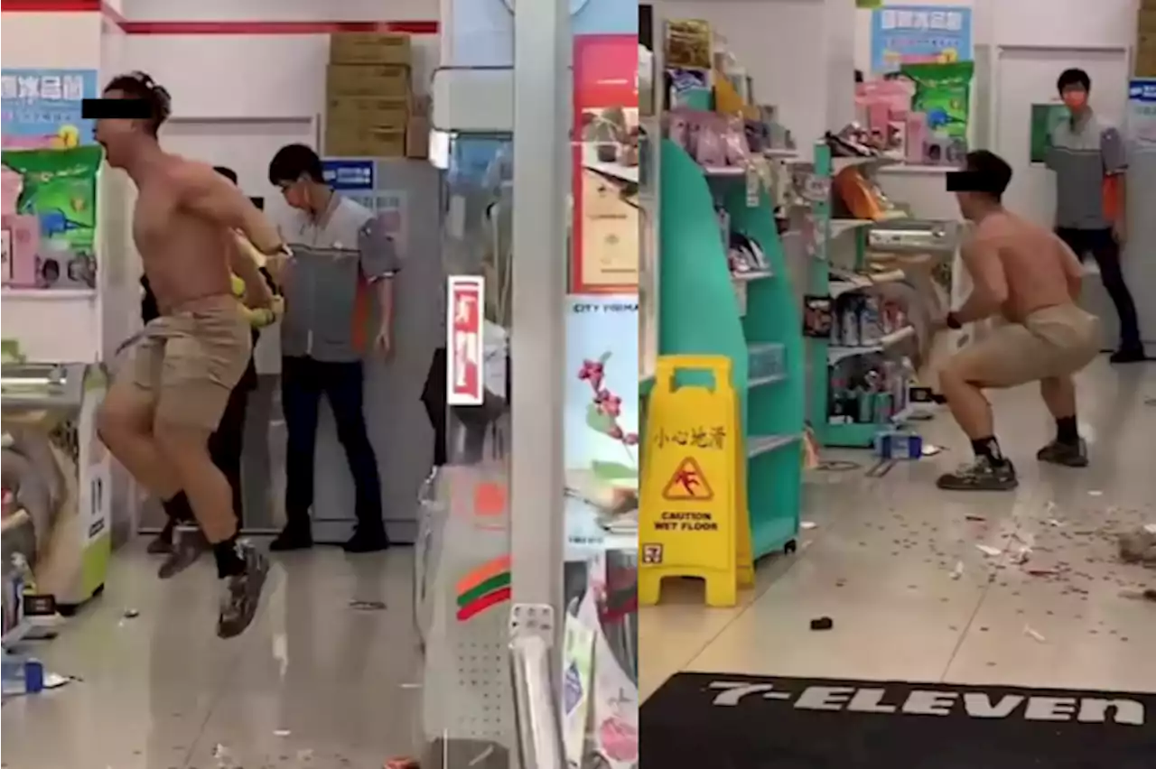 Taiwan 'Hulk' smashes up 7-Eleven store and attacks police