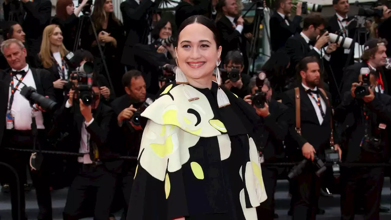 Lily Gladstone Wears a Petal-Inspired Lip at the 'Killers of the Flower Moon' Premiere in Cannes