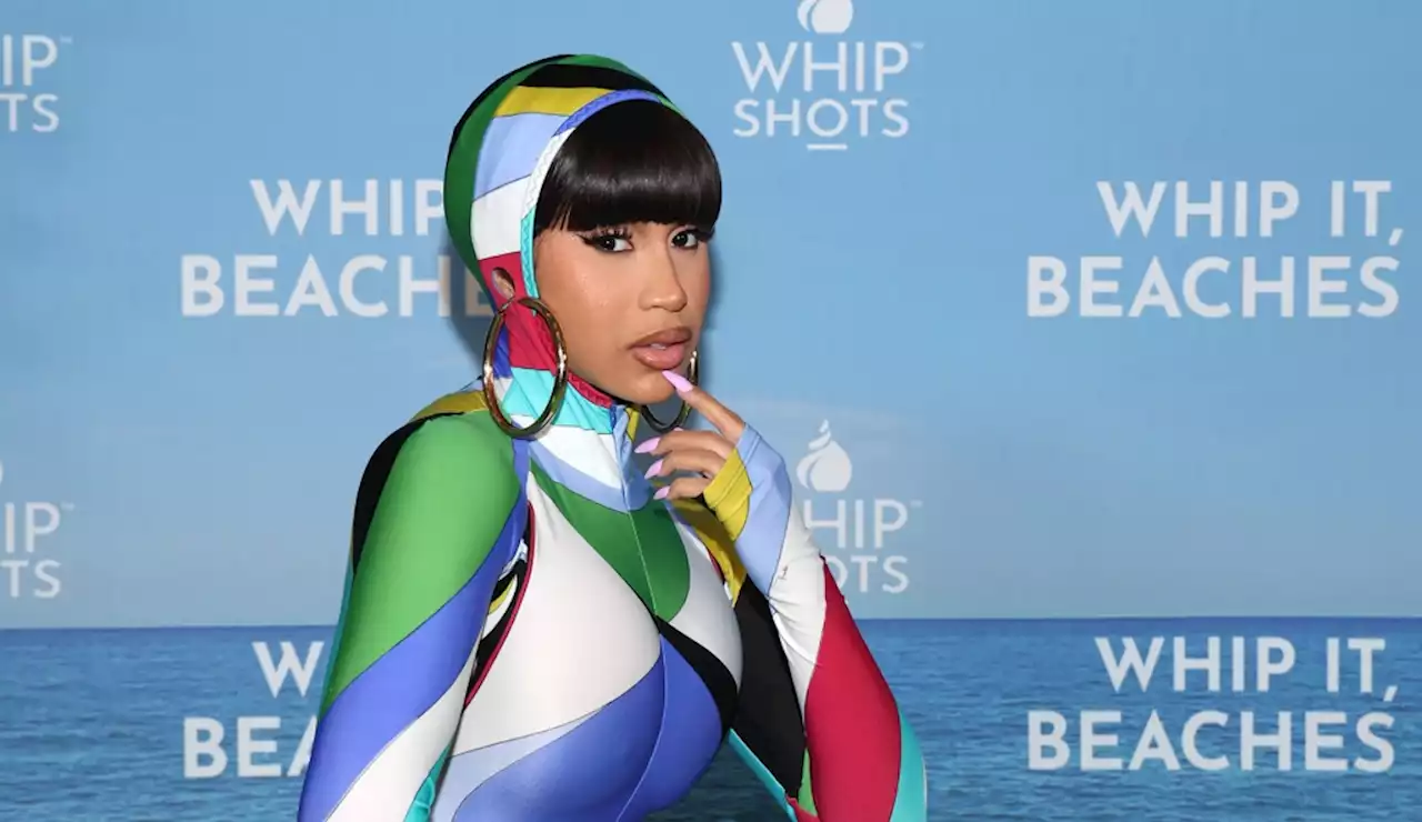 Cardi B Embraces Whimsical Style in Colorful Emilio Pucci Catsuit at Whipshots Summer Party