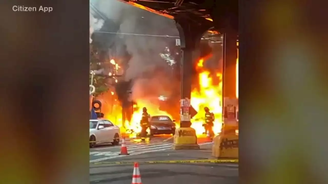 Truck explodes into flames, burns nearby cars in the Bronx