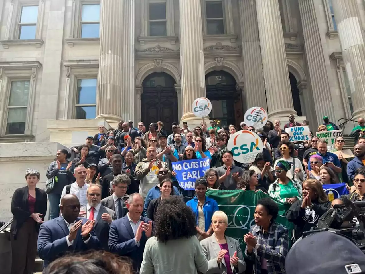 At Lower Manhattan rally, youth and family services providers, pols say they won’t accept ‘one penny of cuts’ to education | amNewYork