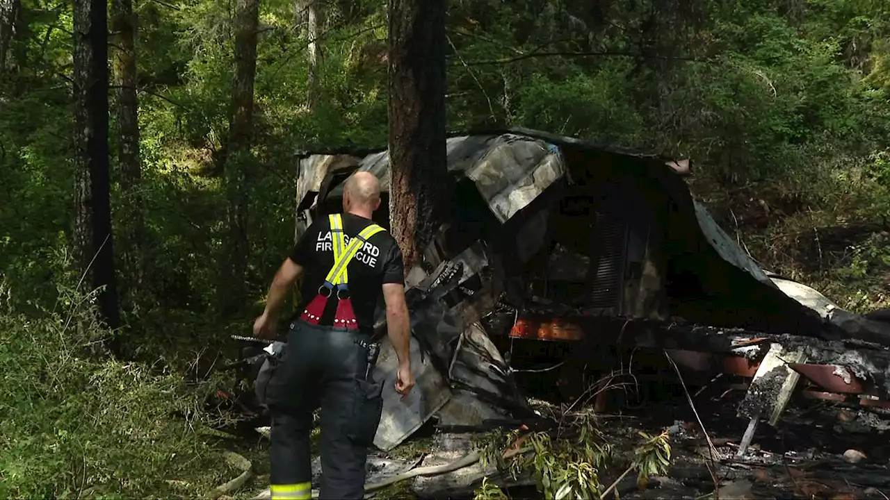 Mobile home fire in wooded area of Langford contained quickly