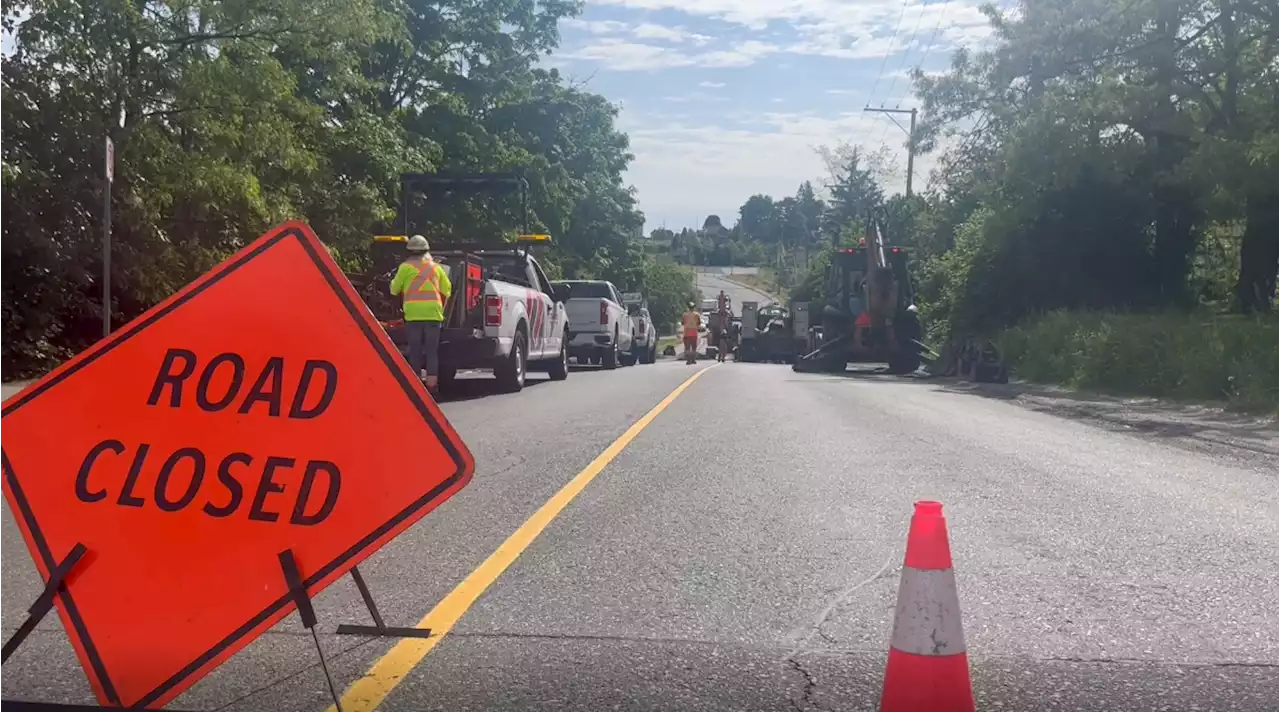 Water main break closes down part of Nanaimo's Third Street