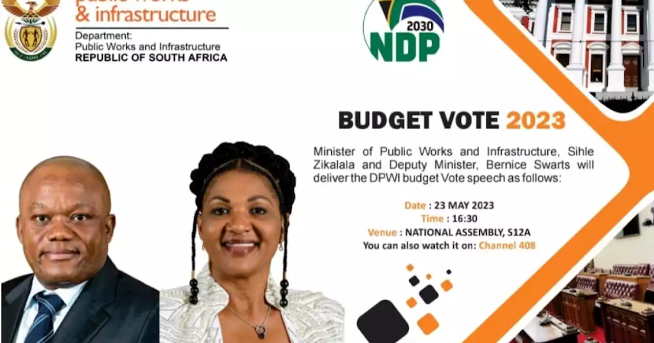 LIVESTREAM: DPWI Minister and Deputy Minister to deliver Budget Vote speeches